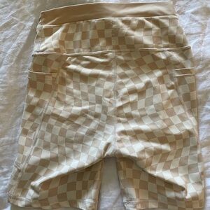 willow biker shorts checkered
